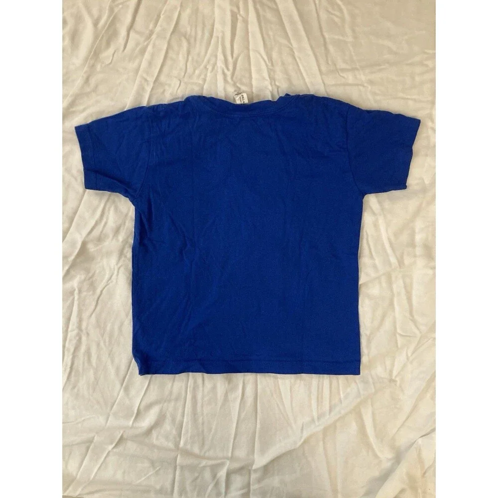 5T Bella+Canvas Kids girl clothes - 1 piece T shirt | solid blue & rainbow theme